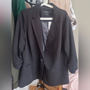Torrid Black Blazer with shirring 3/4 Sleeve